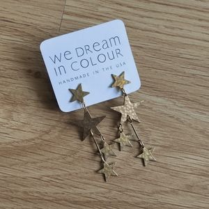 Brass Star Dangle Earrings